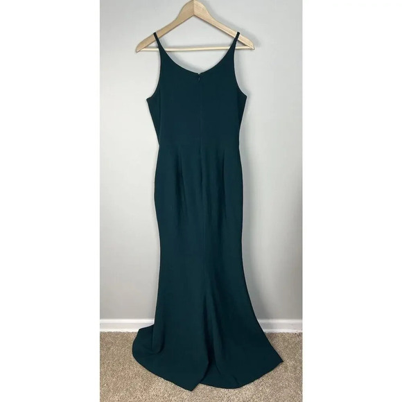 Dress The Population Iris Gown Pine Green Size Medium Maxi Stretch Women’s - Picture 4 of 9